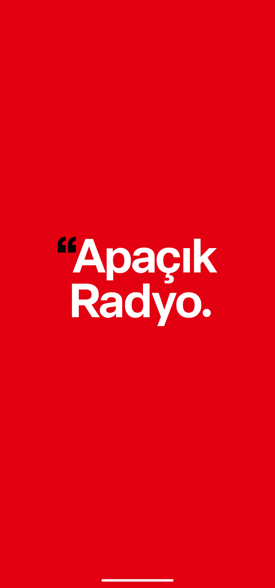 Apaçık Radyo Android uygulaması ekran görüntüsü 1
