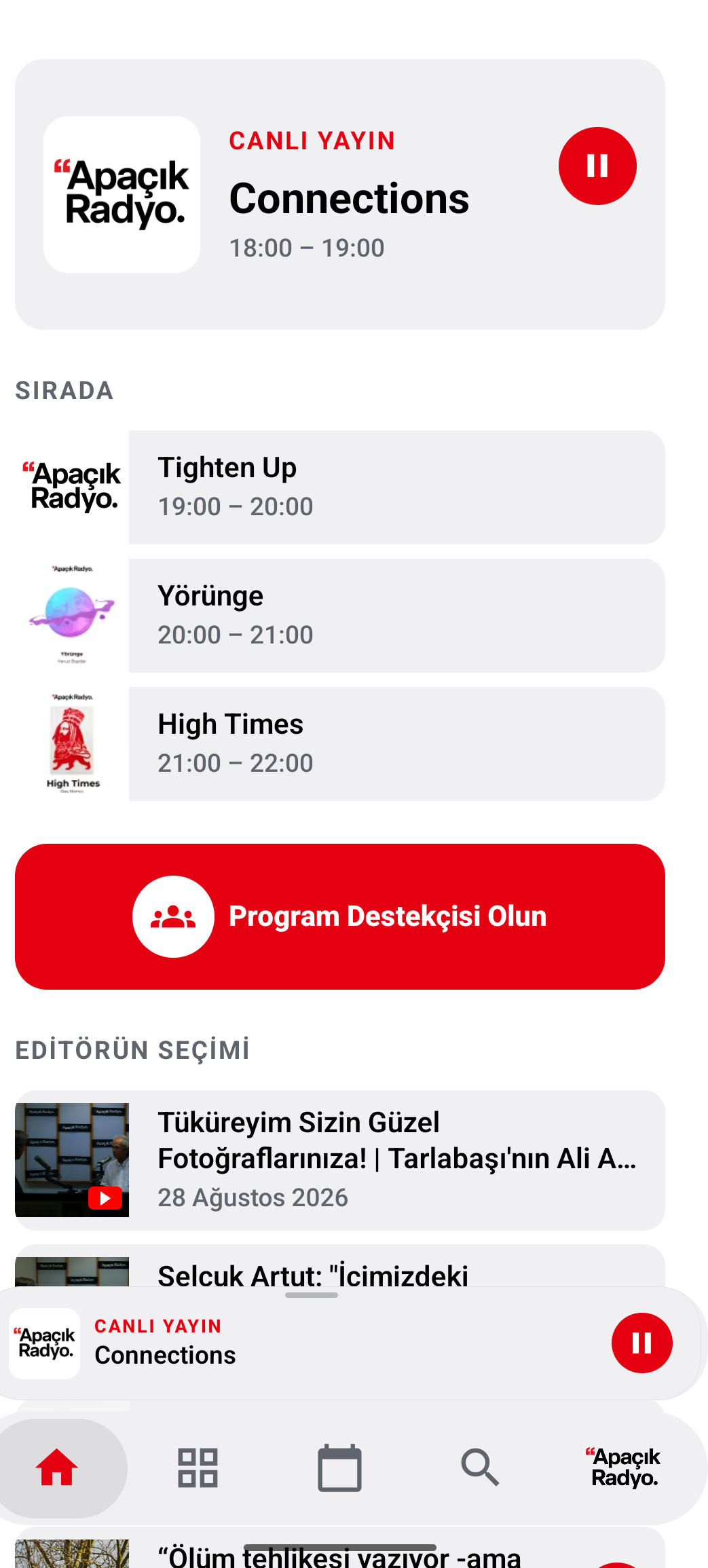 Apaçık Radyo Android uygulaması ekran görüntüsü 2