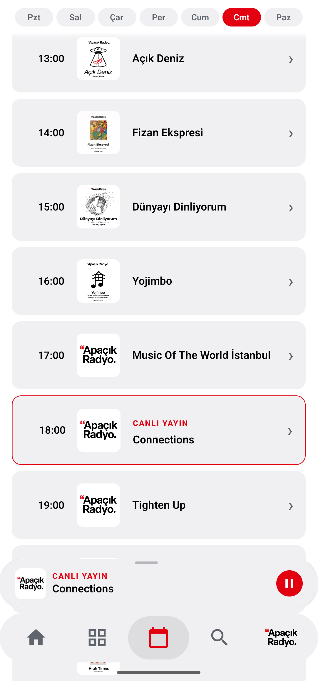 Apaçık Radyo Android uygulaması ekran görüntüsü 3