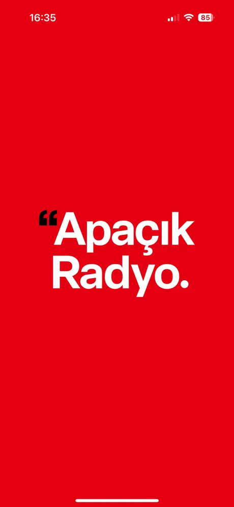 Apaçık Radyo iOS uygulaması ekran görüntüsü 1